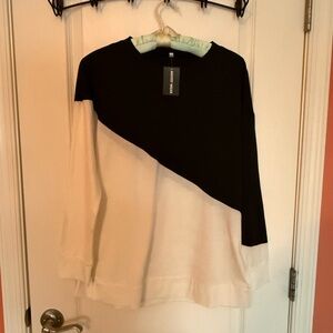 Black and White long sleeve flowy shirt